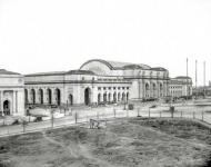 Union Station in Washington DC circa  Points of interest include the ice cream shack and trolley switch tower